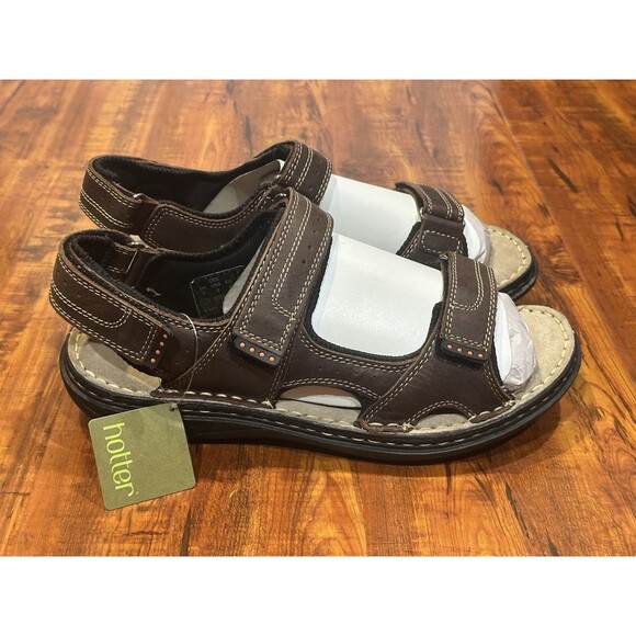 Hotter Comfort Concept Dee Brown Leather Sandals Men’s Size US 9 M - New in Box